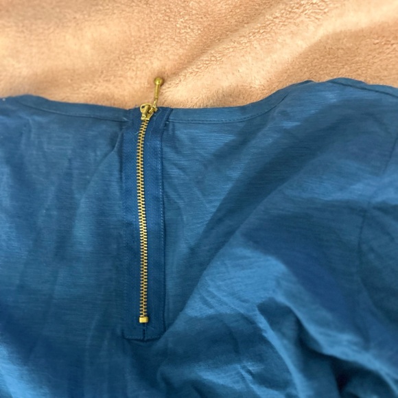 Steve Madden Royal Blue Top with Gold Zipper - Picture 7 of 9